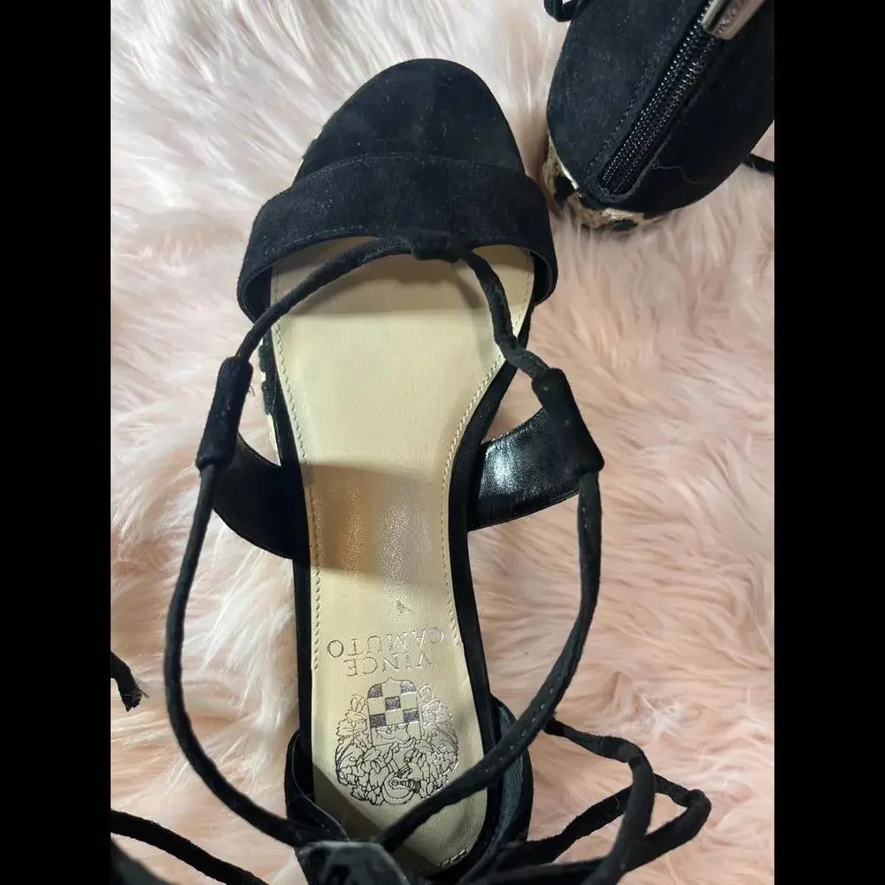 SALE! Vince Camuto Size 8.5/39 Kellia Espadrille Platform Sandals Animal Print - Picture 5 of 8